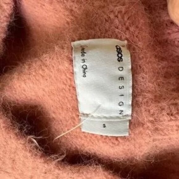 ASOS Design Soft Pink Sweater V-Neck, Chunky Relaxed Fit, Small, US 4-6, New - Picture 7 of 8